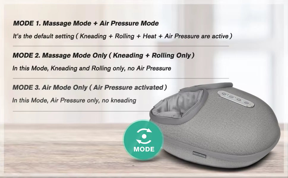 Heated Electric Foot Massager with Compression, Shiatsu Kneading, and Rolling Massage